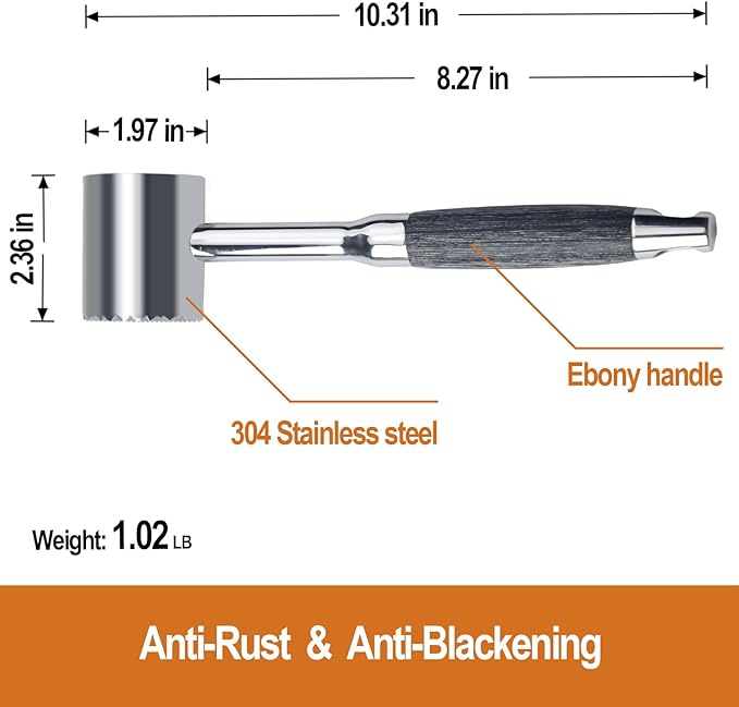 Meat Tenderizer Mallet - Lever Labor-Saving 304 Stainless-Steel Meat Tenderizer Tool for Tenderizing Chicken, Beef, Pork