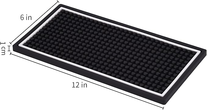 Bar Mat for Cocktail and Coffee Bar 6" x 12" Rubber Bar Service Spill Mat for Cocktail Bartender Coffee Bar or Countertop Mats Glass Drying Mat
