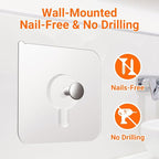 20 Pack Adhesive Wall Hooks, 13 lbs Max Load Picture Hangers Without Nials, Waterproof Oilproof No Damage Hooks for Bathroom Towels, Kitchen, Shower & Home Organization