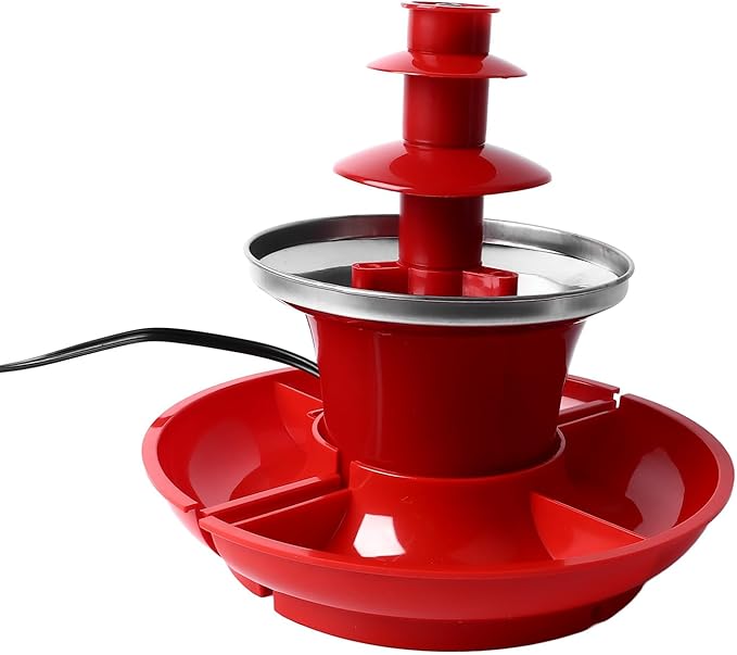 Irishom Three Layer Chocolate Sauce Fountain Detachable Mini Chocolate Sauce Melt Fondue for Party Games Night Xmas