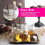 LAV Stemless Red & White Wine Glasses Tumbler Set of 6 - Drinking Glassware for Water Champagne Martini Mimosa Prosecco Cocktail Sangria - Short 16 oz No Stem Glasses Dishwasher Safe