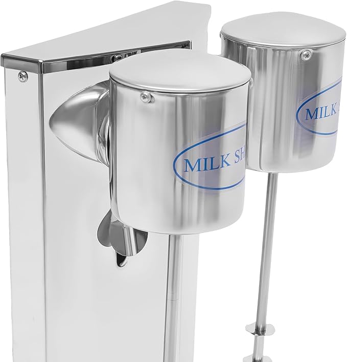 Bepritm 180W Commercial Double-Head Milkshake Maker, 16000 RPM Stainless Steel Drink Mixer with 2x800ml Cups, Smoothie Malt Blender for Making Yogurt, Milk, Cocktails