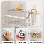 SUS304 Stainless Steel Wire Basket, Hanging Wall Organizer Cabinet Storage Basket, Wall Mounted Shelves for Home Kitchen Bathroom, 2-Pack