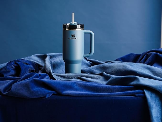STANLEY Quencher H2.0 Tumbler with Handle and Straw 40 oz | Flowstate 3-Position Lid | Cup Holder Compatible for Travel | Insulated Stainless Steel Cup | BPA-Free | Blue Spruce