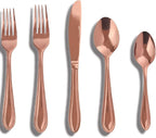 Rose Gold Silverware Set,40-Piece Stainless Steel Flatware for 8, Heavy-Duty 18/0 Stainless Steel Utensils,Mirror Polished Dishwasher Safe for Home & Kitchen Dining