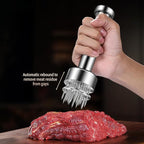 Stainless Steel Meat Tenderizer Tool, 21 Sharp Needles, Chicken Meat Tenderizer, Tenderizing Steak, Beef, Chicken, Pork, Barbecue, Marinating Prep Tool, with free cleaning brush