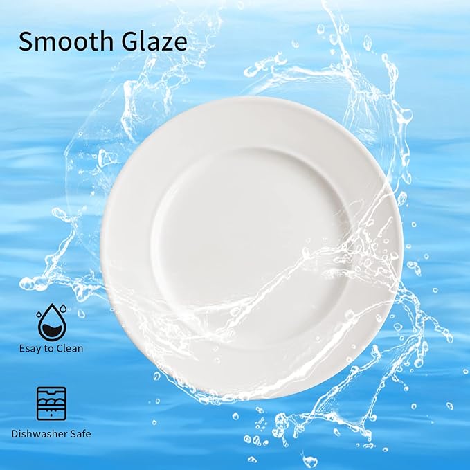 Dessert Plates Set of 18, 6 Inch Small Round Porcelain Appetizer Dinner Plate, White Ceramic Serving Dishes for Cake, Ice Cream, Snacks,Microwave, Dishwasher & Oven Safe