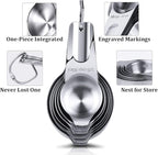 Measuring Cups Stainless Steel 7 Piece Stackable Set for Dry or Liquid Ingredients Measurement - Kitchen Gadgets & Utensils Metal Measuring Cups Best for Cooking & Baking