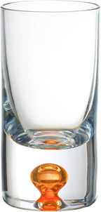 Barski Shot Glasses - Liquor Glass - Set of 6 - Crystal Glass - Assorted Colored Bubble in Base - Thick Base - 1.25 Oz. for Vodka, Whiskey, Tequila - Espressos - Spirits & Liquors - Made in Europe
