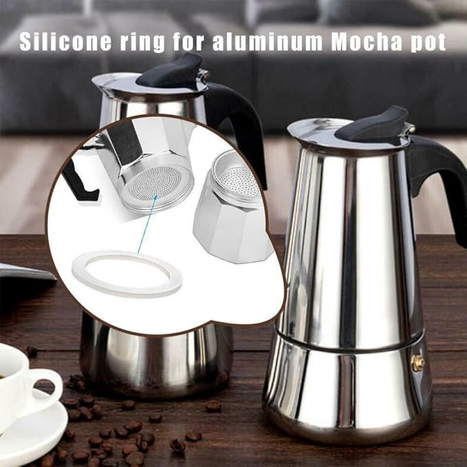 1/2/3/6/9/12 Cup Espresso Maker Replacement Gasket, Coffee Maker Rubber Gasket, Moka Pot Silicone Seal For Espresso Moka Stove Pot, Stovetop Espresso Maker Seal (2 cup+sieve)