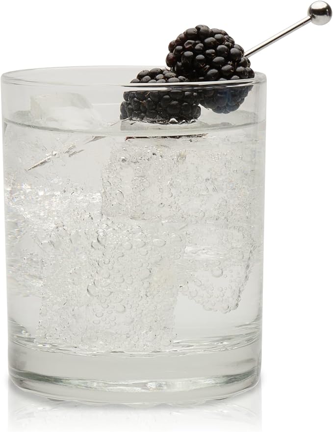 Libbey Chatham Rocks Glasses Set, Unique Glassware Drinking Glasses Set of 8, Ridged Bottom, Dishwasher Safe Glasses for Dinner Parties and More