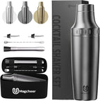Hybrid Cocktail Shaker Set | Vacuum Insulated Stainless Steel Martini Shaker with Strainer & Jigger Lid | Travel Cocktail kit with Bartender Accessory Tools | 30oz | Gunmetal Gray