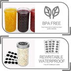 VERONES Mason Jars 12 OZ, Canning Jars Jelly Jars With Regular Lids, Ideal for Jam, Honey, Wedding Favors, Shower Favors, 20 PACK