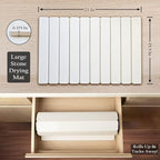 Large Stone Drying Mat for Kitchen Counter | Premium Diatomaceous Earth Coaster Set for Dishes | Non-Slip Kitchen Sink Mat | Fast-Absorbing, Eco-Friendly | 23" x 15.5" (Modern White)