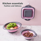Collapsible Colander and Strainer,Silicone Strainer Colanders & Food Strainers,for Vegetable and Fruit, Kitchen Essentials