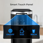 Single Serve Coffee Maker for 2 in 1 K Cup Pods & Ground Coffee,6 to 14 Oz Brew Sizes,40oz Removable Water Tank,Compact Portable Coffee Machine for Home,Black