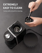 Conical Burr Coffee Grinder, Electric Coffee Bean Grinder for Precise Grinding, 35 Settings, 2–12 Cup Selector, Anti-Static Design for Home Use, Black