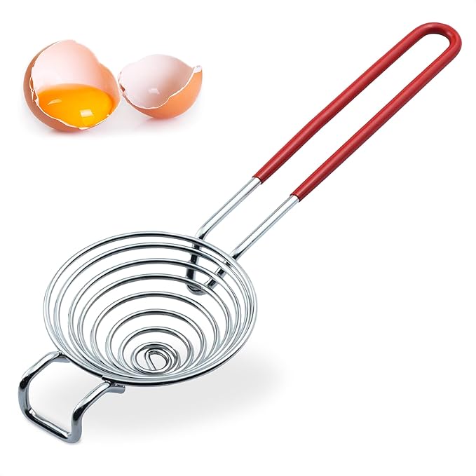 Egg Separator for Raw Eggs - Egg Yolk Separator Kitchen Gadget Yolk Remover Stainless Steel Gadget for Raw Eggs & Cake Baking White Filter | Convenient Design