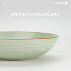 famiware Jupiter Pasta Bowls, 30 OZ Large Salad Bowls Set of 4, Microwave and Dishwasher Safe, Sturdy & Stackable, Serving Bowls for Kitchen, Light Green