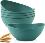 Homienly Salad Bowls 6 PCS Wheat Straw Bowls - 60oz Large Serving Bowl - Microwave and Dishwasher Safe Cereal Bowl Big Soup Bowl for Kitchen, Camping, Picnic, Party, Popcorn Bowl Set - Green