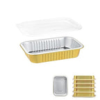 7"x5" Sturdy Foil Pans + Snap-On Lids (5 Pack) | 2X Thicker Heavy Duty Reusable 20oz | Grill Oven Microwavable Multi-Use Pot| Disposable Aluminum Tin for Baking Cooking