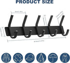 VAEHOLD Wall Hooks, Heavy Duty Aluminum Towel Hooks for Hanging Coat, Hat, Key, Clothes, Closet Hook Wall Mount for Kitchen, Bathroom, Office (“C“ Shape Coat 5 Hooks 1 Pack)