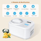 KUMIO Ice Cream Maker with Compressor, No Pre-Freezing, 4 Modes Ice Cream Maker Machine with LCD Display, Timer (1.25 Quart)