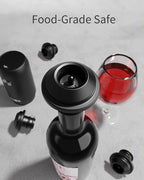 Electric Wine Saver & Preserver Pump with Vacuum Wine Stopper, Rechargeable, 4 Reusable Wine Stoppers, Wine Sealer, Keep Wine Fresh for Days