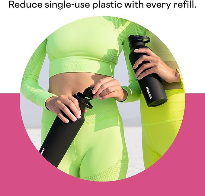 Corkcicle Sport Canteen - Keeps Drinks Cold 25 Hours - Stainless Steel Water Bottle - Triple-Insulated - Spill-Proof - Summer Drinkware Gift - Keeps Drinks Ice Cold - 32 oz - Dragonfruit