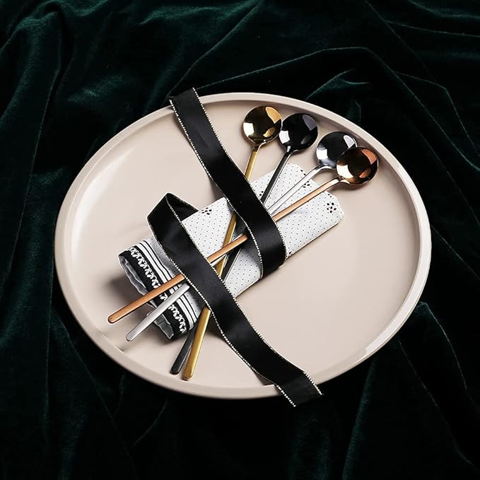 Sweejar 9.5-Inch Long Handle Ice Tea Spoons, Ice Cream Spoon, Coffee Spoon, 18/8 Stainless Steel Spoons for Cocktail Stirring, Mixing, Tea, Pack of 6 (Rose gold)