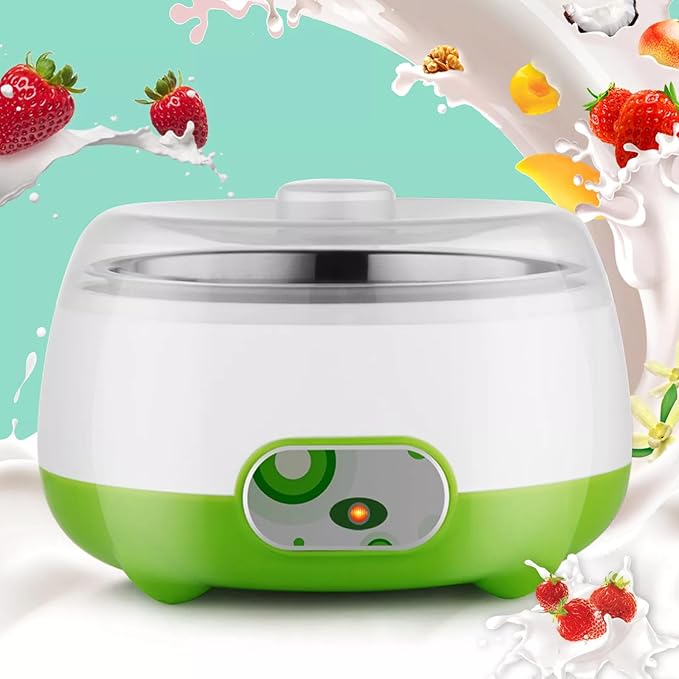 1L Electric Yogurt Maker Auto Constant Temperature w/Stainless Steel Inner Pot DIY Yogurt Maker for Home Organic Yogurt Fruit Wine Maker Cheese Maker