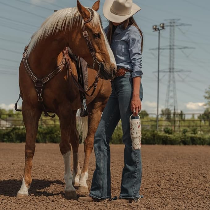 HydroJug Sport - Stainless Steel Tumbler with Straw, Vacuum Insulated, 40oz Leakproof Water Bottle, Ergonomic Design, Reusable, Dishwasher Safe, Rubber Base, Durable for Gym or Outdoors, Rodeo