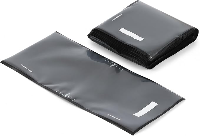 Vacuum Seal Bags 11" x 24" (50 Count) 5.5 Mil, Black and Clear- BPA Free Commerical Grade Food Saver for Storage, Sous Vide, and Meal Prep Sealer Bag