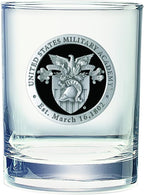 Heritage Pewter US Military Academy West Point Double Old Fashion | Double Rocks Glass 14 OZ for Liquor | Expertly Crafted Pewter Glass