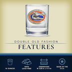 Heritage Pewter University of Florida Double Old Fashion | Double Rocks Glass 14 OZ for Liquor | Expertly Crafted Pewter Glass