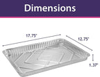 Aluminum Pans Half Size Cookie Sheet 100 Count Durable Nonstick Baking Sheets 17.75" x 12.75"
