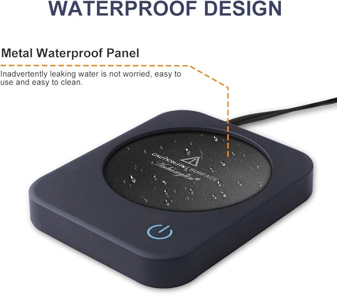 AnbanglinCoffee Mug Warmer, Smart Cup Warmer for Desk, 3 Temperature Control & Auto Shut Off, Electric Cup Warmer for Heating Candle,Milk,Tea,Beverage (Dark Blue-No Cup)