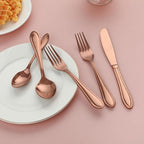 Rose Gold Silverware Set,30-Piece Stainless Steel Flatware for 6, Heavy-Duty 18/0 Stainless Steel Utensils,Mirror Polished Dishwasher Safe for Home & Kitchen Dining