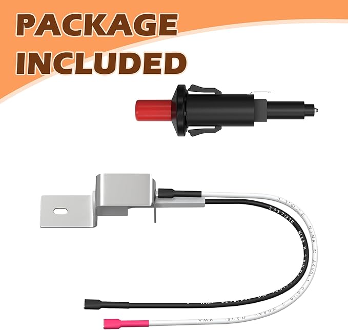 80462 Igniter Kit Replacement for Weber Q100/Q200 Gas Grill Parts, Push Button Ignitor for Weber Q1000/Q2000 Grills Gas Flame Starter, Igniter Assembly Replacement Kit for Weber Q120/Q220