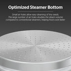 SUNHOUSE 5 Quart Stainless Steel Steamer Insert – Multi-Purpose Soup & Food Steamer with Stay-Cool Handles & Heavy-Duty Glass Lid – Fits Various Pot Sizes (8", 9", 9.5")