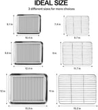 Stainless Steel Baking Sheet with Rack Set, Cookie Sheet with Cooling Rack, Set of 6 (3 Sheets + 3 Racks), Easy Clean