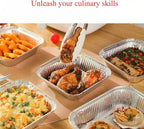 (30 pack) 8x8 inch Air Fryer Square Aluminum foil Cake Baking Pan, High Temperature Resistant Aluminum Foil Bowl Disposable Food Container, Perfect for Cooking, Heating, Storing, Food (With lid)