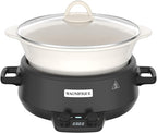 MAGNIFIQUE 5 Quart Programmable Slow Cooker with Auto Warm Setting, Glazed Ceramic Liner, Kitchen Small Appliance for Family Dinners, Black