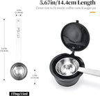 Long Handle Coffee Scoop: 18/8 Stainless Steel 5.64 Inch 1 Tablespoon Metal Measuring Spoon Tbsp Scoop for Coffee Beans, Grounds Coffee, Coffee Powder, Tea, Tall Jars (1Tbsp/15ml)
