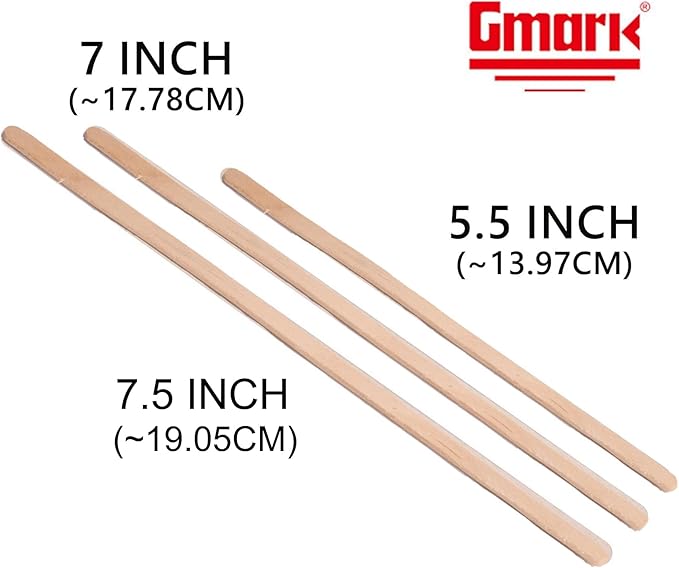 Gmark Coffee Stir Sticks 7" (length 178mm, width 6mm, thick 1.8mm) 1000pc Round End, Eco Friendly Coffee Stirrers Wood for Hot Drinks - Natural Birch Wood GM1116