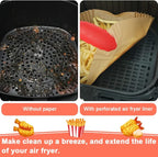 BYKITCHEN Square Air Fryer Liners for 2 to 5 Qt, Set of 100, 8 Inch Perforated Small Air Fryer Parchment Paper, Mini Air Fryer Filters for Basket, Compatible with Chefman, Instant Vortex, Dash & More