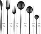 Black 36-Pieces Silverware Flatware Mirror Polished Dinnerware, 18/0 Stainless Steel Cutlery Set For Home Kitchen Party Hotel Restaurant Wedding Service for 6