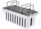 20PCS Commercial Popsicle Molds Heavy Duty Stainless Steel Popsicle Maker Kit with Brush & Sticks, 85g Capacity per Slot, DIY Yogurt Ice Cream Tools for Home Restaurants (Flat Head Double Groove)
