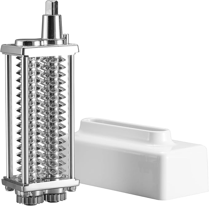 Meat Tenderizer Attachment Compatible with KitchenAid and Cuisinart Stand Mixers, Meat Tenderizer with Stainless Steel Gears, Tenderize Meat More Smoothly and Cooking Effortless, White