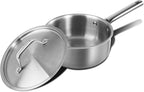 3 QT Saucepan with Lid,3-Ply Stainless Steel Saucepan,Professional Grade Cookware,Induction Compatible